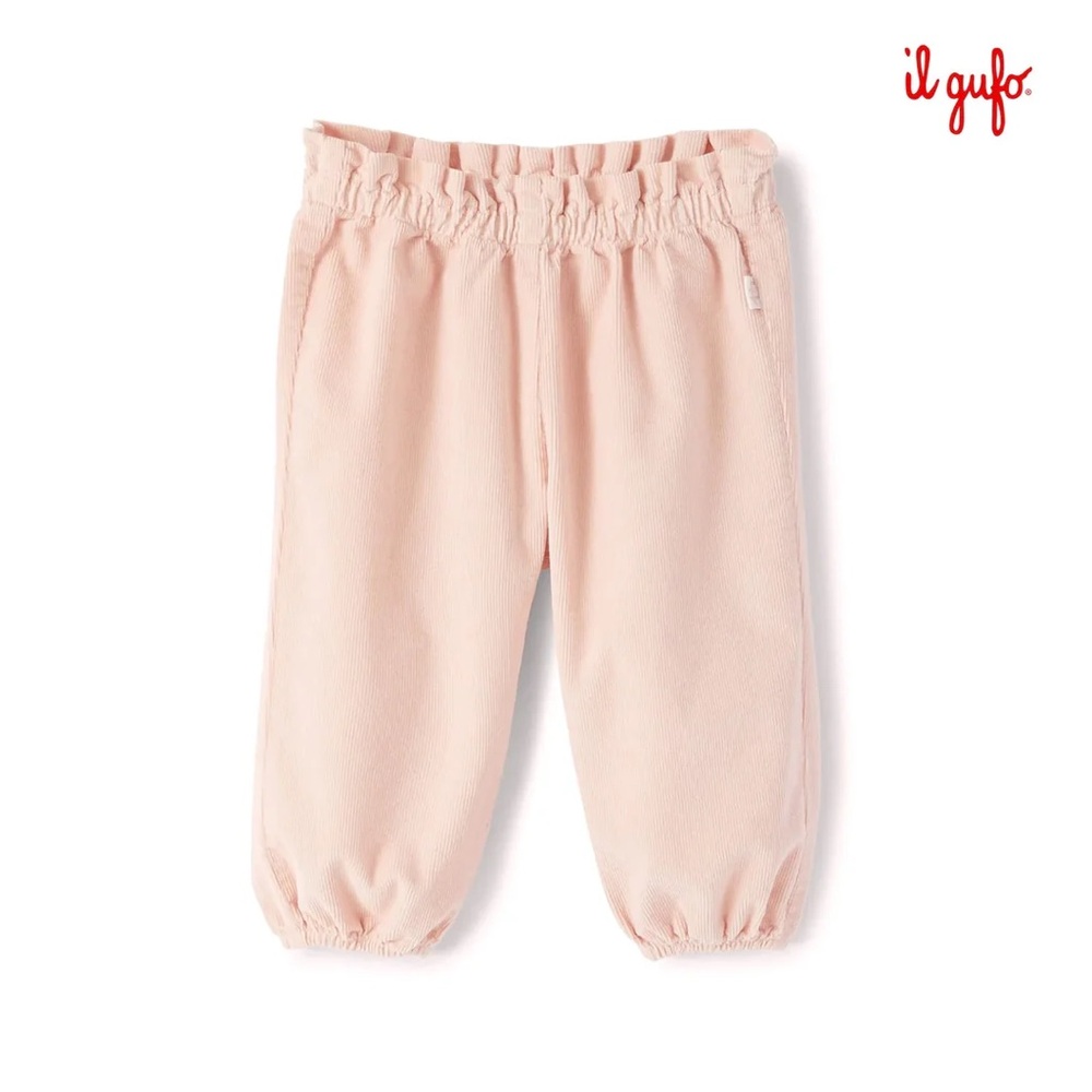 Il Gufo Light Pink Elastic-Waist Jogger Pants for Kids